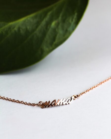 Mama Necklace in Script Letters 4