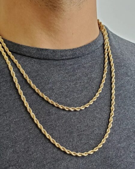 Mens Gold Rope Chain