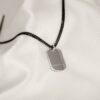 Personalised Dog Tag Necklace Black Titanium Chain