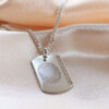 Personalised Dog Tag Necklace With Fingerprint