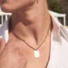 Personalised Dog Tag Necklace titanium Chain