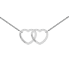 White Gold Personalised Joined Hearts Necklace