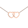 Rose Gold Personalised Joined Hearts Necklace