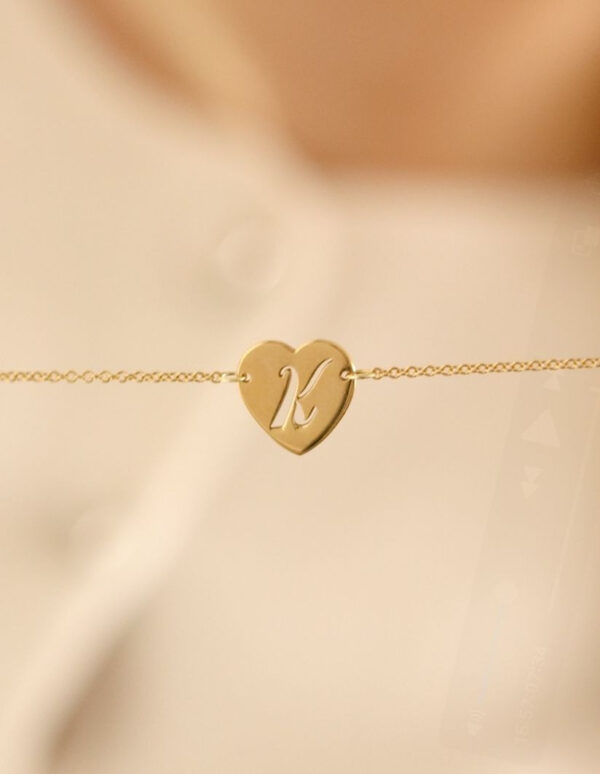 Personalised Initial Bracelet heart