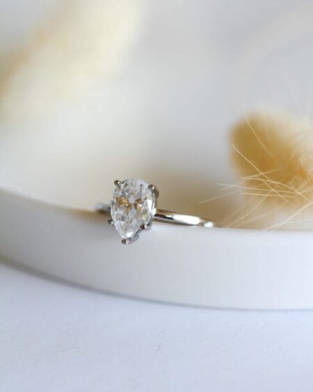 Pear Moissanite Engagement Ring