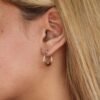 Two Tone Gold Double Hoops