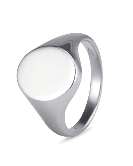 Mens Silver Oval Signet Ring