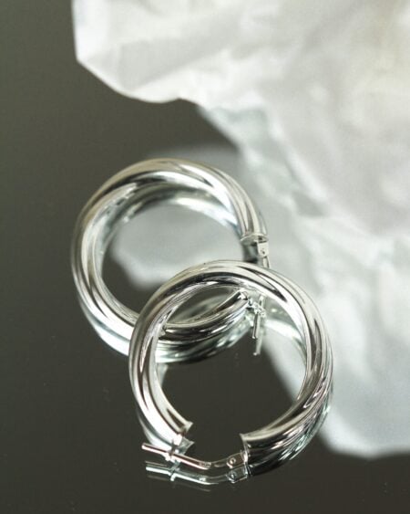 Sterling Silver Twist Hoops Earrings
