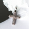 STERLING SILVER CROSS PENDANT WITH CUBIC ZIRCONIA STONES 2