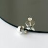 STERLING SILVER HALF BALL EARRINGS