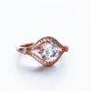 STERLING SILVER ROSE GOLD PLATED CZ RING