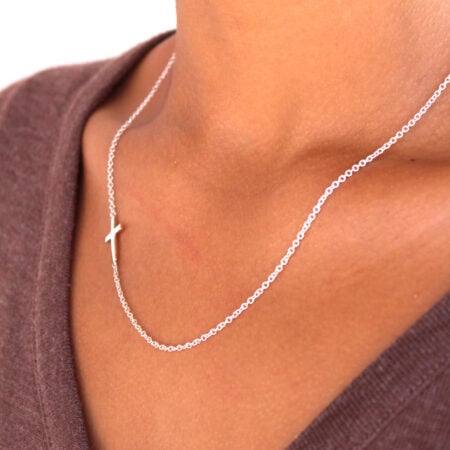 Sideways Cross Necklace