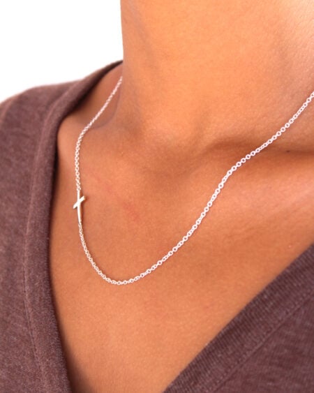 Sideways Cross Necklace