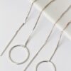 Silver Circle Threader Earrings