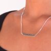 Silver Engraved Curved Bar Necklaces