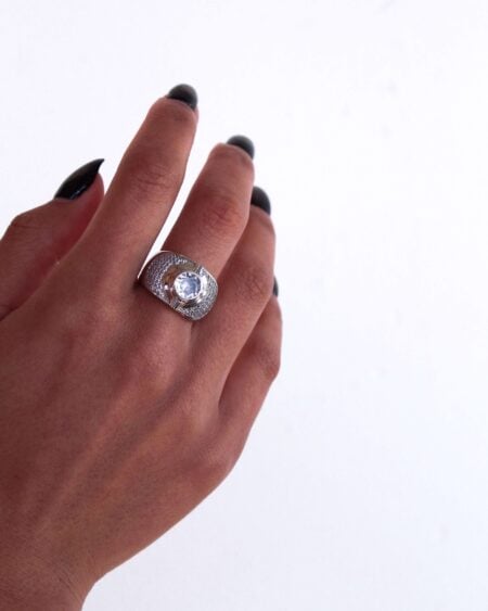 Sterling Silver Double Tube Statement Ring