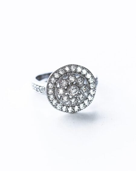 Silver Round Cluster Statement Rings