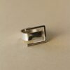 Silver Square Geometric Statement Ring