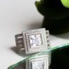 Silver Princess Double Halo Statement Ring