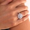 Sterling Silver Cluster Ring With CZ Stones