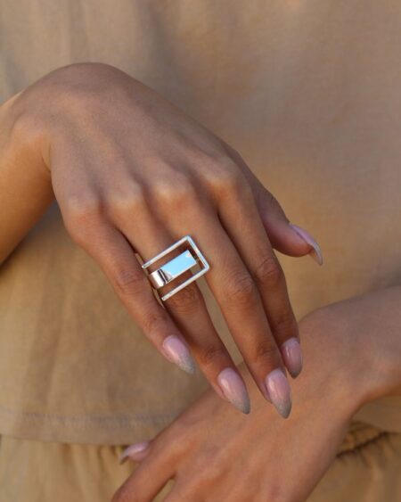Sterling Silver Geometric Ring