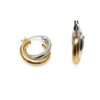 Chunky Two Tone Gold Double Hoops