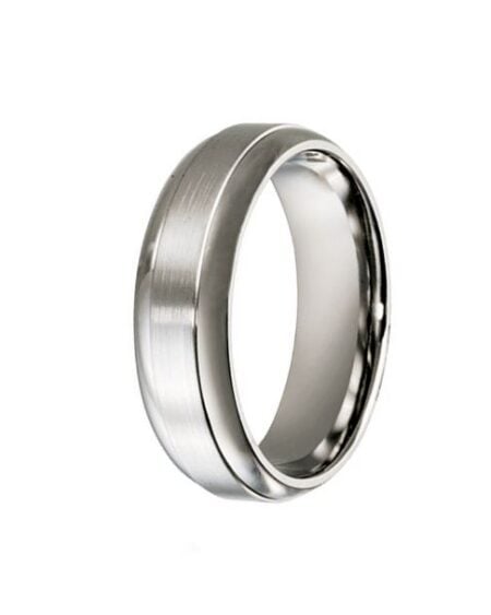 Brushed Finish Titanium Ring