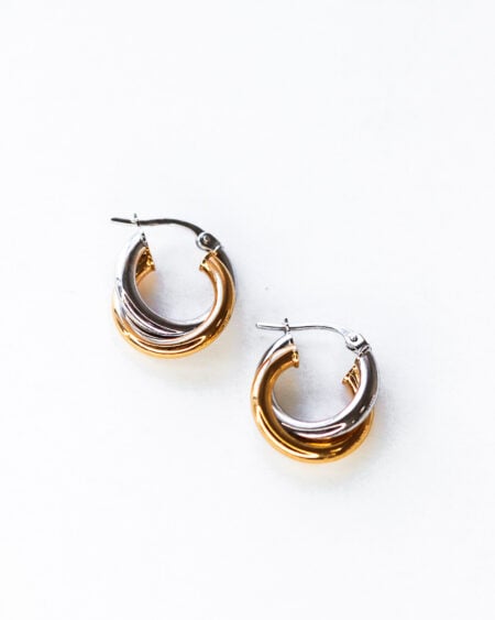 Chunky Two Tone Gold Hoops