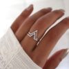 Sterling Silver Chevron Ring Set