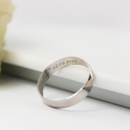 White Gold Mens Wedding Band Aria Jewellery