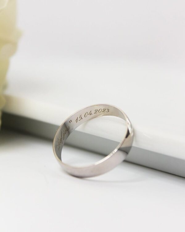 White Gold Mens Wedding Band Aria Jewellery