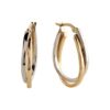 Cross Over Gold Hoop Earrings