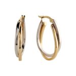 Cross Over Gold Hoop Earrings