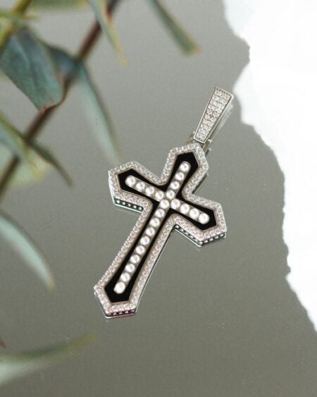 Sterling Silver Black Cross Pendant