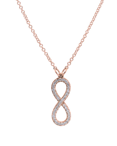 Rose Gold Infinity Lab Diamond Necklace