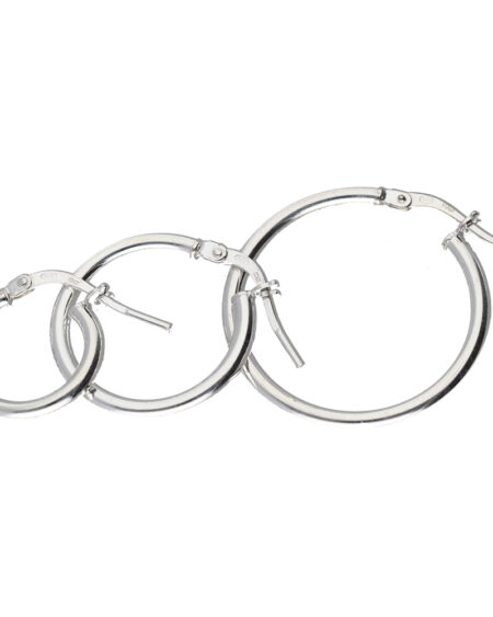 Silver Hoop Earring Set