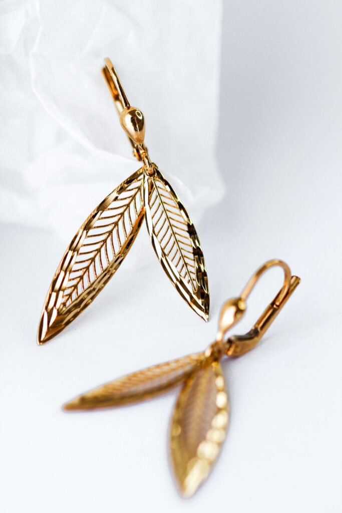9ct Gold Feather Earrings South Africa