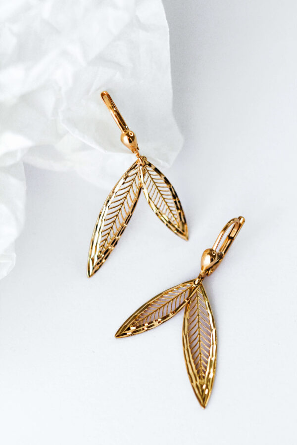 9ct Gold Leaf Earrings South Africa