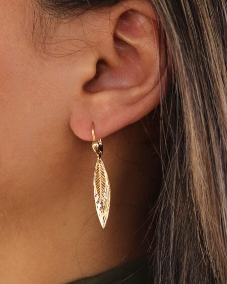 Gold Feather Earrings