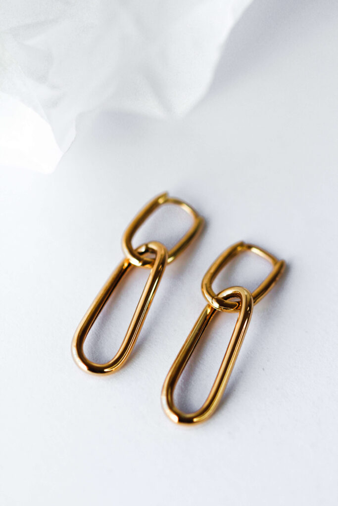 Gold Fancy Twist Hanging Earrings