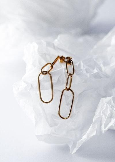 9ct Gold PaperClip Stud Earrings South Africa