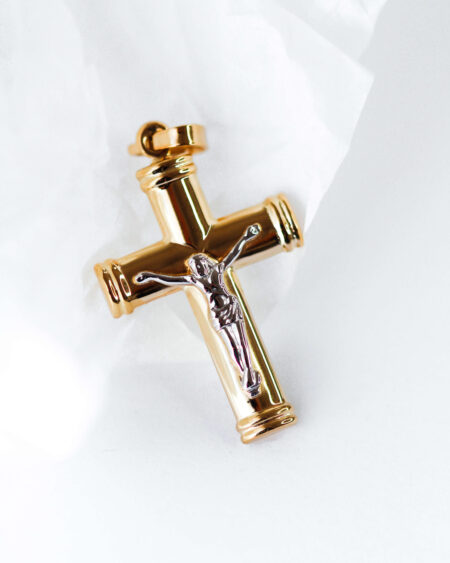 Gold Two-Tone Crucifix Pendant