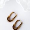 Gold Lock Hinge Huggie Earrings