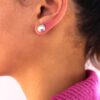 10MM STERLING SILVER HALF BALL EARRINGS