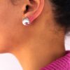 12mm Silver Half Ball Earrings