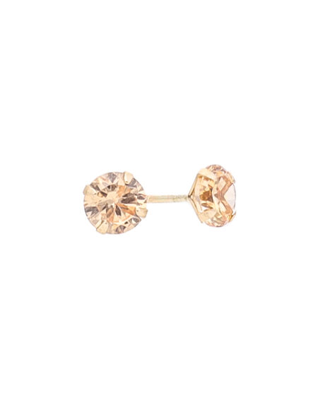 Gold Plated Champagne CZ Stud