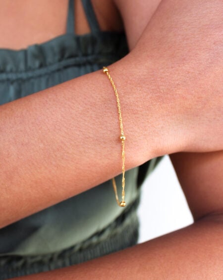 Gold Singapore and Ball Bracelet