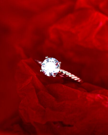 Gold Twist Band Engagement Ring