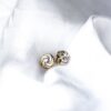Gold and Silver Swirl Cubic Zirconia Studs