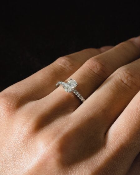 2ct Oval Moissanite Pave Ring